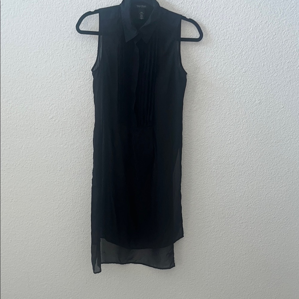 White House Black Market Sleeveless Sheet Black Dress